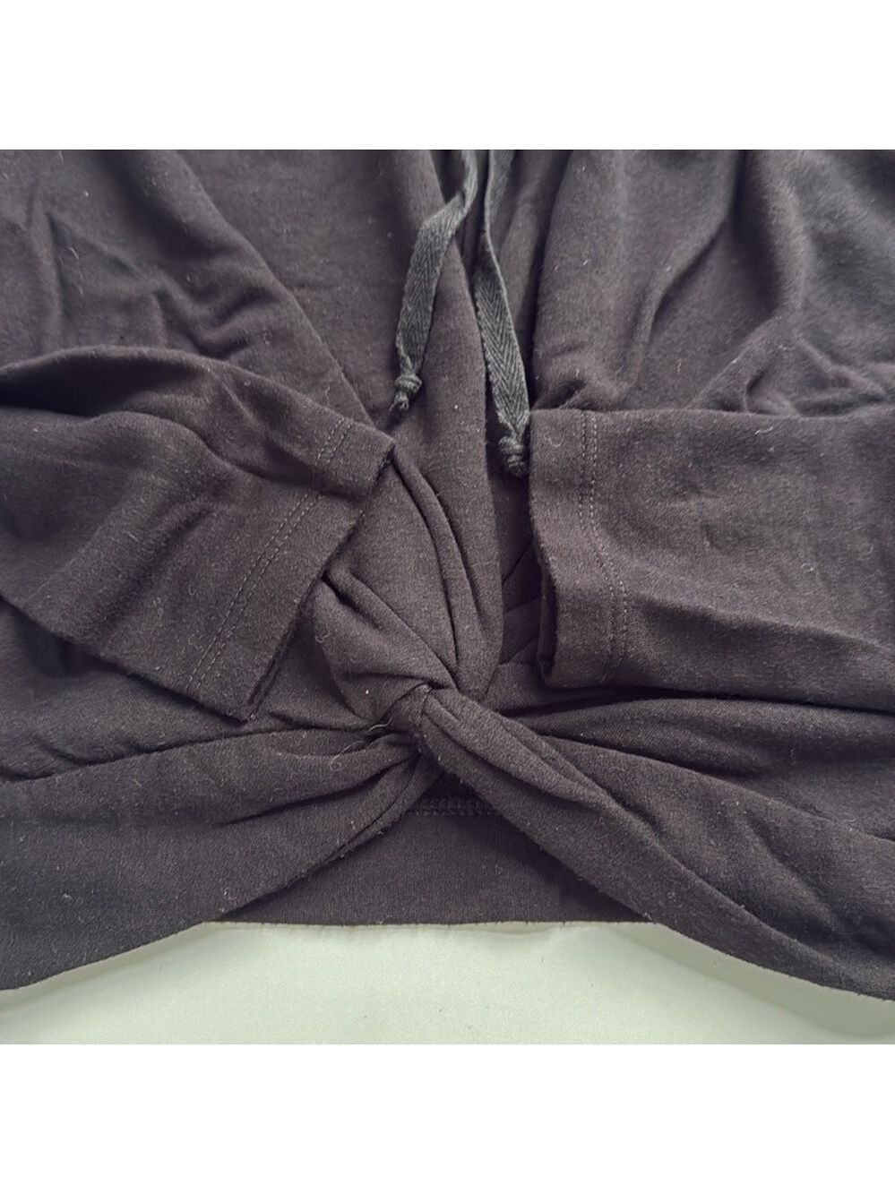 Anthropologie Drew Twist Front Pullover Black Hoodie Size Small - Picture 7 of 11